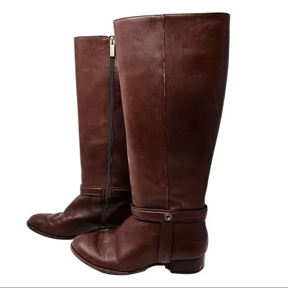 Louise Et Cie · Tall Brown Leather Riding Boots · Sz 7.5 - Picture 6 of 10
